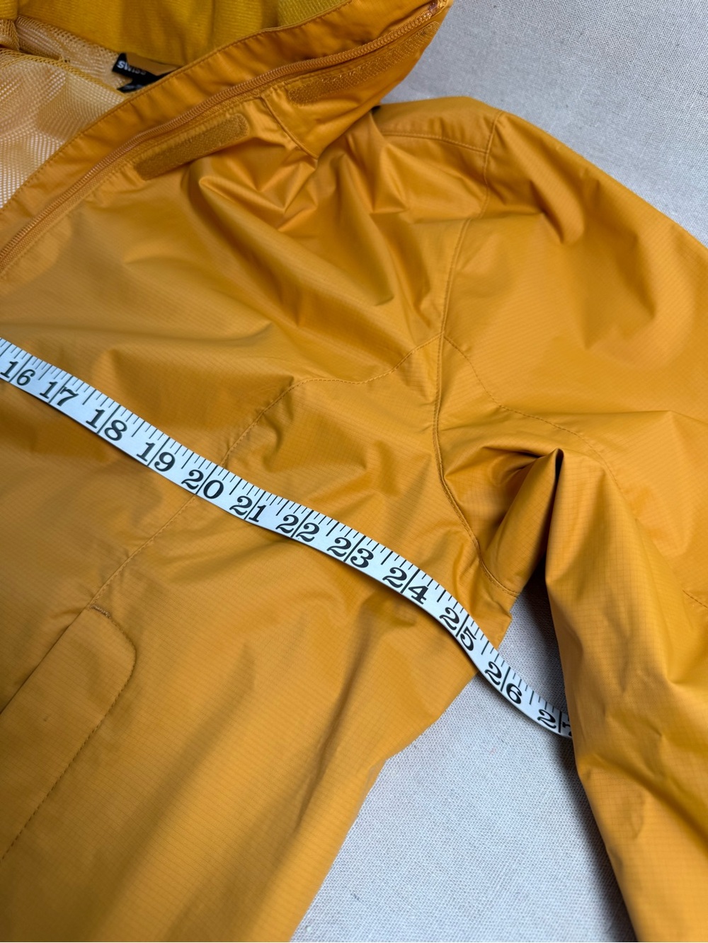 Swiss Tech Women's Plus 1X Mustard Yellow Packable Hood Rain Jacket Lightweight - Picture 8 of 12